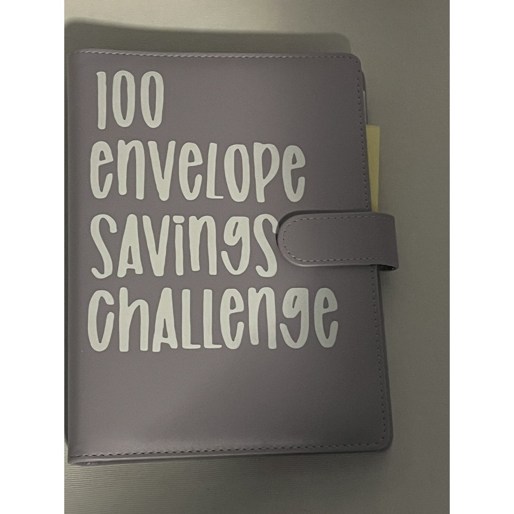 100 Envelope Money Saving Challenge Binder Save $5050 Purple Faux Leather Budget